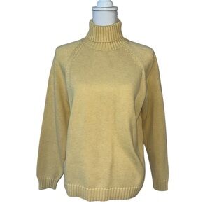 Lands' End Women's Soft Yellow Turtleneck Sweater